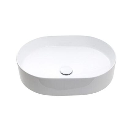 Cuba de Apoio para Banheiro Oval Louça Cerâmica Neptunita pingoo.casa - Branco